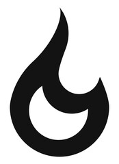 solid black icon of a flame symbolizing heat or energy.solid black icon of a flame symbolizing heat or energy.