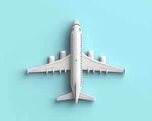 Plane on Blue Background