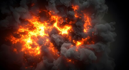 Fototapeta premium Fiery Smoke Explosion VFX.