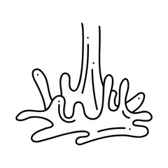Cheese splash. Hand drawn black outline clipart for your projects.