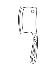 Cheddar cheese knife. Hand drawn black outline clipart for your projects.