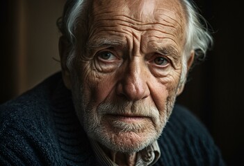 Fototapeta premium A close up of an older man looking at the camera.