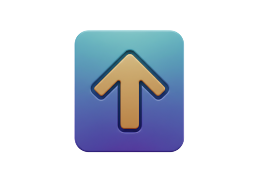 Up Arrow Icon on Rounded Square with Gradient Background