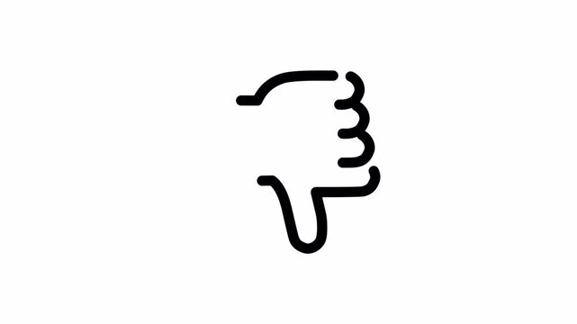 Pack icon of thumbs up, thumb down, like, deslike, unlike, up vote, down vote, hand gesture, approve, disagree  | 4K Alpha, Transparent Background | Animated Outline Icons, Interface Design