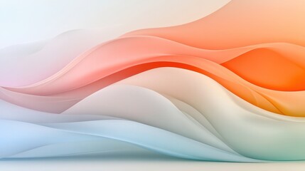 Fototapeta premium Abstract Pastel Waves: A Serene Digital Artwork
