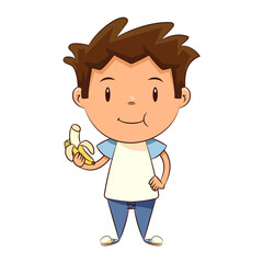Child eating banana