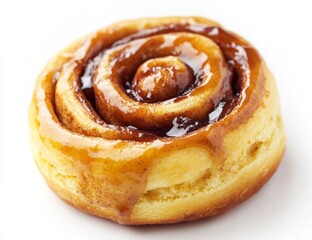 Fototapeta premium Delicious Cinnamon Roll with Icing Ready to Eat Dessert Snack