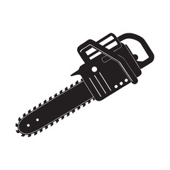 
Chainsaw black silhouette vector, Lumberjack icon, Chainsaw black icon vector illustration on white background