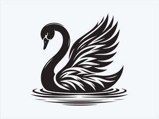 Fototapeta premium Elegant Swan Silhouette with Graceful Curves and a Majestic Posture