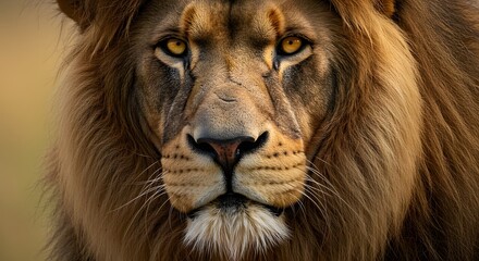 Fototapeta premium Majestic African Lion CloseUp.