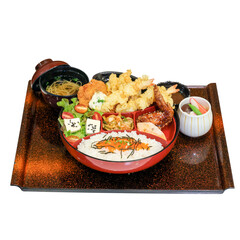 Delicious japanese tempura feast restaurant food photography indoor culinary experience
