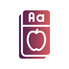 flashcard flat gradient icon