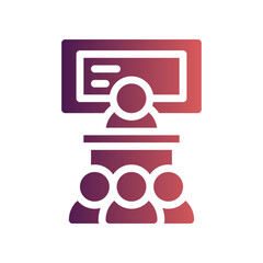 classroom flat gradient icon