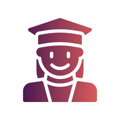 student flat gradient icon