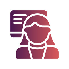teacher flat gradient icon