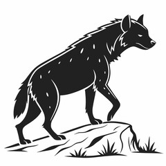 Obraz premium Hyena silhouette icon vector