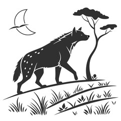 Hyena silhouette icon vector