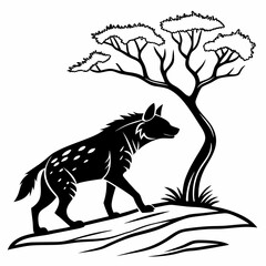Hyena silhouette icon vector