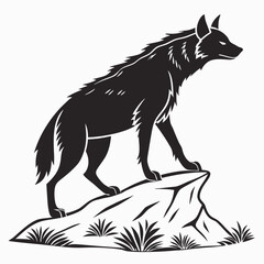 Hyena silhouette icon vector