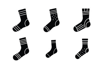 warm socks glyph icon vector art silhouettes