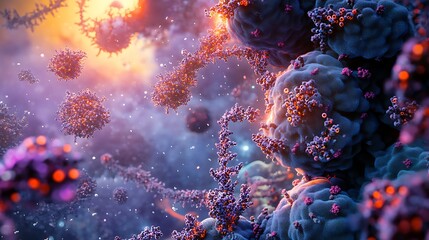 Stunning biotechnology visual with detailed molecular structure and complex chemical reactions image