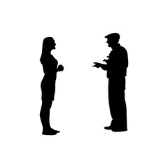 An elderly man and an adult woman standing holding hands vector