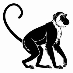 monkey black silhouette icon vector