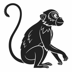 monkey black silhouette icon vector