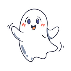 Flying ghost icon for Halloween