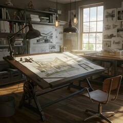Architects Studio with Sunny Day.