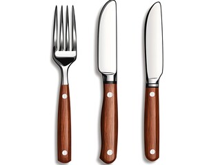 Woodenhandled cutlery set.