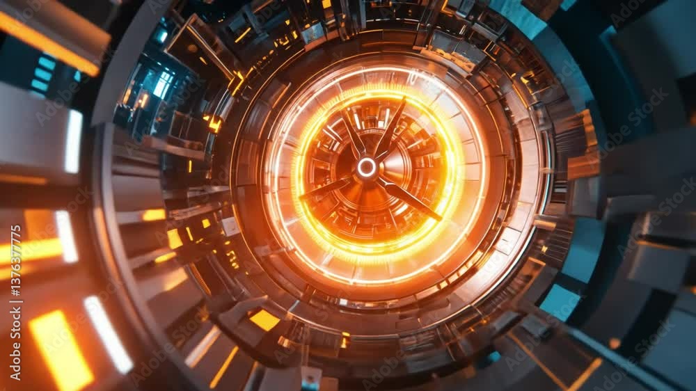 Poster futuristic digital interface with glowing elements and abstract design representing technology and i