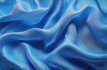 Fototapeta premium An elegant blue silk texture scene, a piece of blue silk fabric with flowing folds and delicate texture