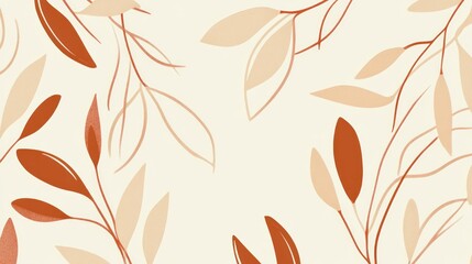 Fototapeta premium Delicate Autumnal Branches Pattern