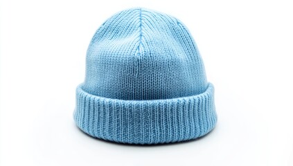 Light blue knitted beanie (6)