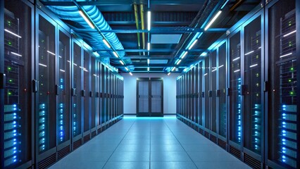 Modern Data Center Equipped with Advanced Server Technology
