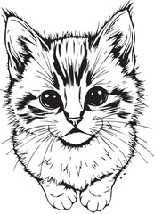Cute kitten. Hand drawn vector illustration
