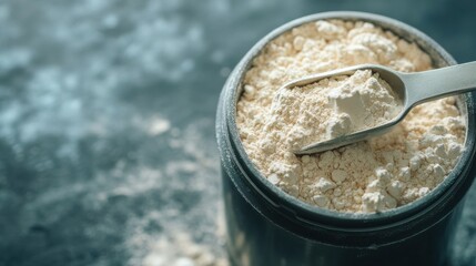 Measuring scoop resting in protein powder container 1 standard x jpeg