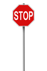 Stop sign on a pole