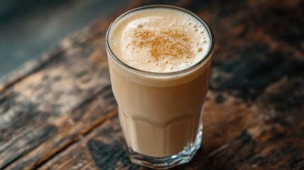 Protein Shake with Frothy Top in Glass