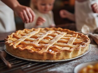 <Baking Apple Pie - Delicious Homemade Dessert for Family Gatherings and Kitchen Activities>