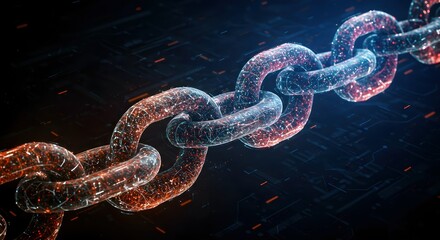 Digital Chain with Cyber Security Link.