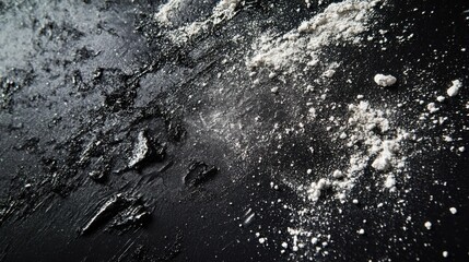 Protein Powder Spread Across Black Surface