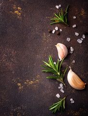 Rosemary, garlic, salt and pepper.