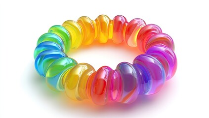 Obraz premium Colorful, twisted, rainbow ring