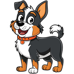 Adorable Cartoon Black And Brown Puppy Vector Image Dog illustration