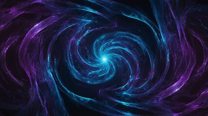 Fototapeta premium Abstract cosmic swirl in vibrant shades of blue and purple, creating a mesmerizing galaxy-like effect.