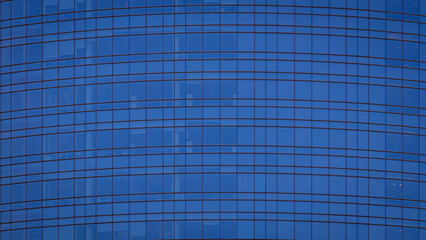 Blue Glass Wall Of Skyscraper