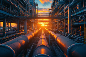 Refinery plant equipment for pump pipeline oil and gas valves pressure safety valve selective. Steel long pipes in crude oil factory during. Rack of heat chemical manufacturing 