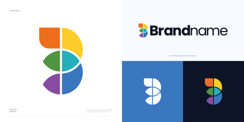 Letter B dynamic colorful logo icon design vector illustration element template editable, Creative modern abstract symbol initial B sign for technology and brand identity business.